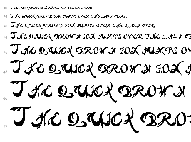 Pauls Weight font waterfall